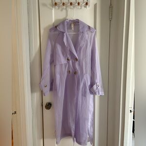lavender sheer trench coat